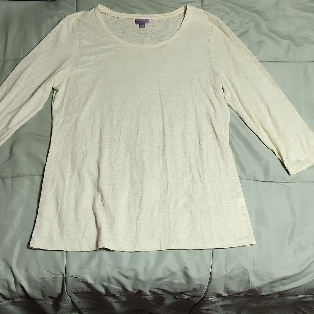 J. Jill Cream Long Sleeve Tee